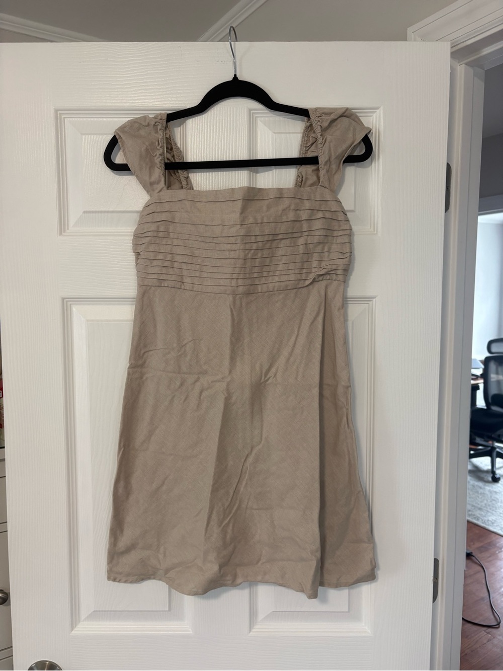Abercrombie & Fitch Taupe Ruffled Strap Mini Dress